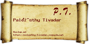 Palásthy Tivadar névjegykártya