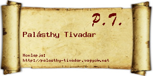 Palásthy Tivadar névjegykártya